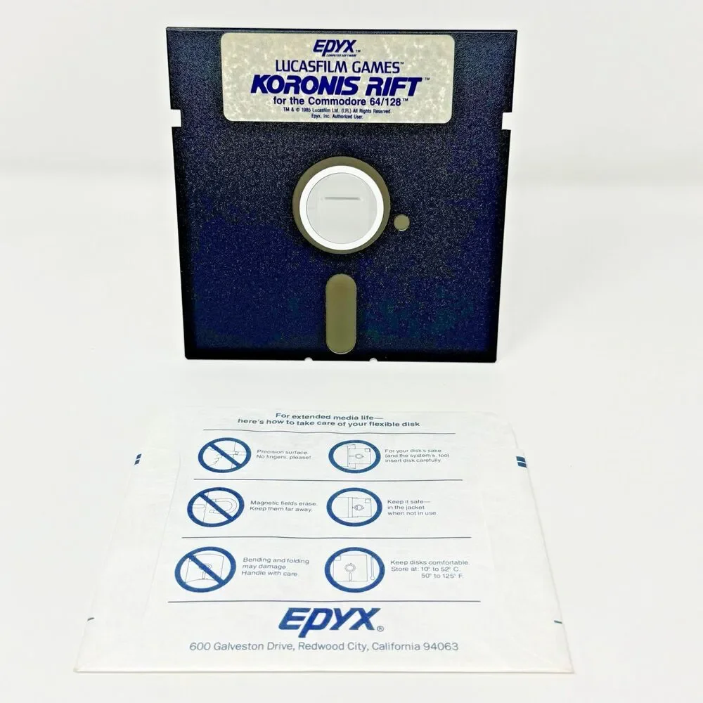 Koronis Rift Atari 400/800 Commodore 64/128 Lucasfilm Epyx Big Box CIB Tested